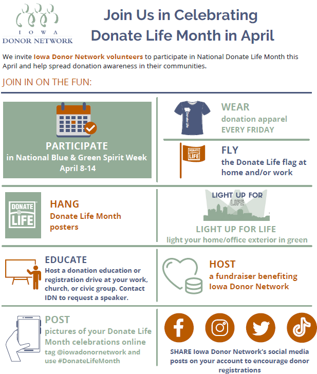 National Donate Life Month  East Jordan Family Health Center